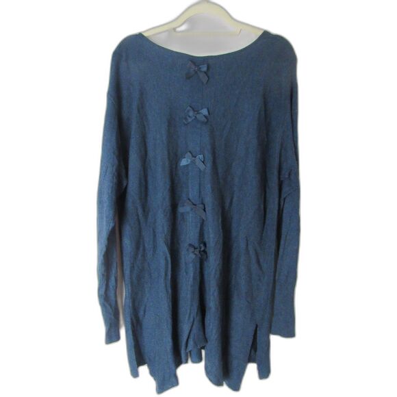 ELLE Blue Bow-Back Sweater – Size XXL - Picture 2 of 5